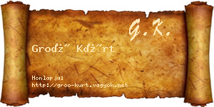 Groó Kürt névjegykártya